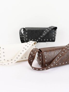 Y2K Studded Leather Crossbody Bag